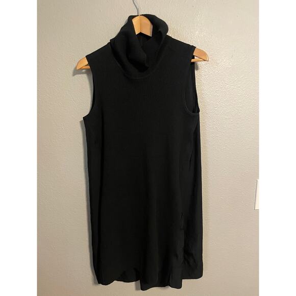James Perse Sweater Dress Womens 1 Black Sleeveless Cowl Neck Pullover WRK6268 - Picture 1 of 8